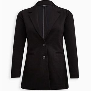 Torrid Plus Size Textured Knit Longline Blazer